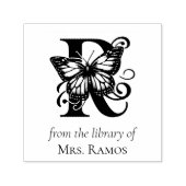 Brief R vlindermonogram uit de bibliotheek van Zelfinktende Stempel (Design)