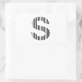 BRIEF S BAR CODE Eerste Initiaal Barcode Patroon Rechthoekige Sticker (Tas)