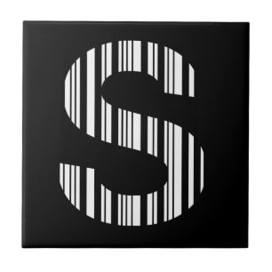 BRIEF S BAR CODE Eerste Initiaal Barcode Patroon Tegeltje