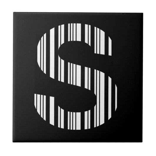 BRIEF S BAR CODE Eerste Initiaal Barcode Patroon Tegeltje (Voorkant)