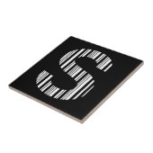 BRIEF S BAR CODE Eerste Initiaal Barcode Patroon Tegeltje (Zijkant)