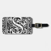 Brief S Middeleeuws Monogram Art Nouveau Bagagelabel (Voorkant horizontaal)