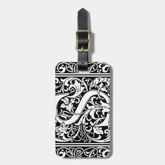 Brief S Middeleeuws Monogram Art Nouveau Bagagelabel (Voorkant verticaal)