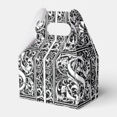 Brief S Middeleeuws Monogram Art Nouveau Bedankdoosjes (Achterkant)