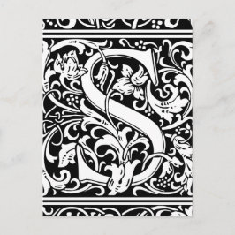 Brief S Middeleeuws Monogram Art Nouveau Briefkaart
