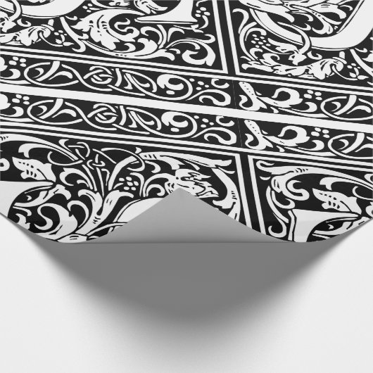 Brief S Middeleeuws Monogram Art Nouveau Cadeaupapier (Hoek)