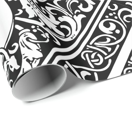 Brief S Middeleeuws Monogram Art Nouveau Cadeaupapier (Rol Hoek)