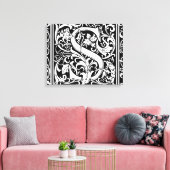 Brief S Middeleeuws Monogram Art Nouveau Canvas Afdruk (Insitu (Woonkamer))