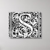 Brief S Middeleeuws Monogram Art Nouveau Canvas Afdruk (Voorkant)