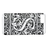 Brief S Middeleeuws Monogram Art Nouveau Case-Mate iPhone Case (Achterkant (Horizontaal))