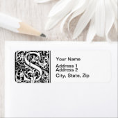 Brief S Middeleeuws Monogram Art Nouveau Etiket (Insitu)