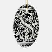 Brief S Middeleeuws Monogram Art Nouveau Keramisch Ornament (Rechts)