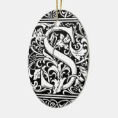 Brief S Middeleeuws Monogram Art Nouveau Keramisch Ornament (Links)
