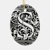 Brief S Middeleeuws Monogram Art Nouveau Keramisch Ornament (Achterkant)