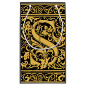 Brief S Middeleeuws Monogram Art Nouveau Klein Cadeauzakje (Achterkant)