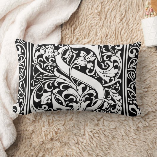 Brief S Middeleeuws Monogram Art Nouveau Kussen (Deken)