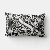 Brief S Middeleeuws Monogram Art Nouveau Kussen (Achterkant)