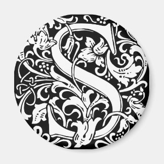 Brief S Middeleeuws Monogram Art Nouveau Magneet