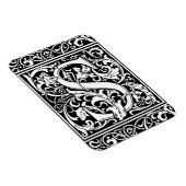Brief S Middeleeuws Monogram Art Nouveau Magneet (Rechterzijde)