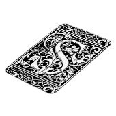 Brief S Middeleeuws Monogram Art Nouveau Magneet (Linkerzijde)