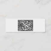 Brief S Middeleeuws Monogram Art Nouveau Mini Visitekaartje (Achterkant)