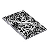 Brief S Middeleeuws Monogram Art Nouveau Notitieboek (Rechterzijde)