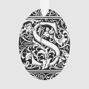 Brief S Middeleeuws Monogram Art Nouveau Ornament
