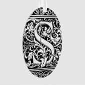 Brief S Middeleeuws Monogram Art Nouveau Ornament (voorkant)