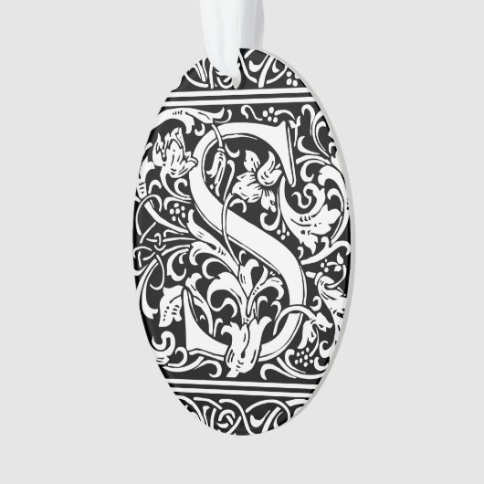 Brief S Middeleeuws Monogram Art Nouveau Ornament (voorkant)