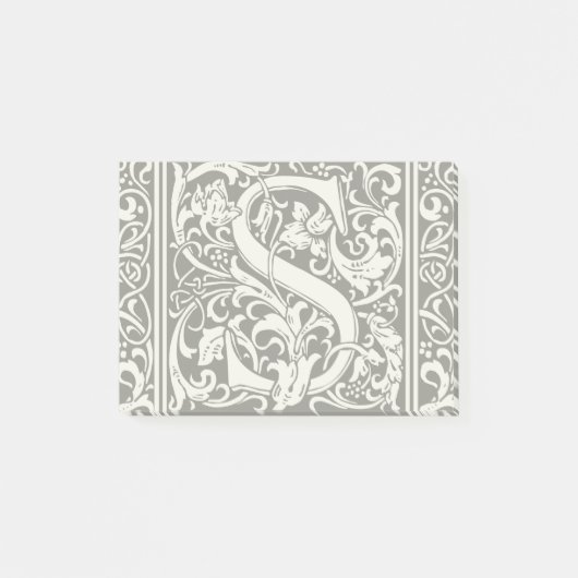 Brief S Middeleeuws Monogram Art Nouveau Post-it® Notes (Voorkant)