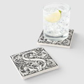 Brief S Middeleeuws Monogram Art Nouveau Stenen Onderzetter (Zijkant)