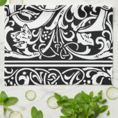 Brief S Middeleeuws Monogram Art Nouveau Theedoek (Gevouwen)