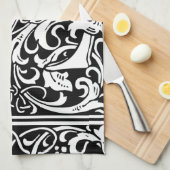 Brief S Middeleeuws Monogram Art Nouveau Theedoek (Quarter Fold)