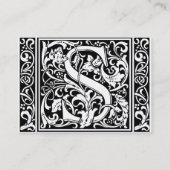Brief S Middeleeuws Monogram Art Nouveau Visitekaartje (Achterkant)