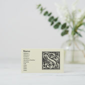 Brief S Middeleeuws Monogram Art Nouveau Visitekaartje (Staand voorkant)