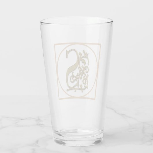 BRIEF S MONOGRAM Beauful Wedding New Home Gift Glas (Achterkant)