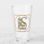BRIEF S MONOGRAM Beauful Wedding New Home Gift Glas (Voorkant)