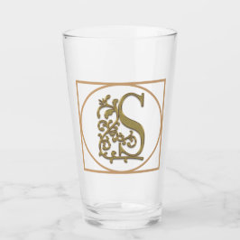 BRIEF S MONOGRAM Beauful Wedding New Home Gift Glas