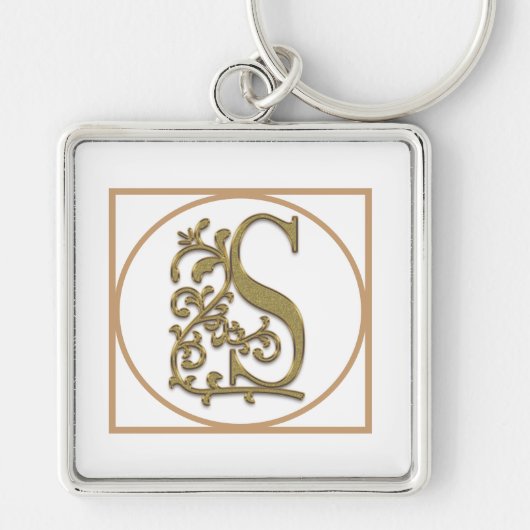 BRIEF S MONOGRAM Beauful Wedding New Home Gift Sleutelhanger (Voorkant)