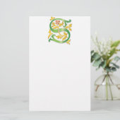 Brief S Monogram Fleur de lis Briefpapier (Staand voorkant)