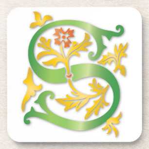 Brief S Monogram Fleur de lis Onderzetter