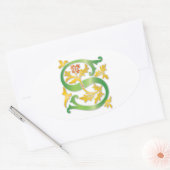 Brief S Monogram Fleur de lis Ovale Sticker (Envelop)