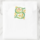 Brief S Monogram Fleur de lis Ovale Sticker (Tas)