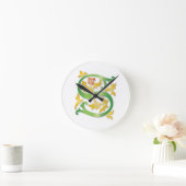 Brief S Monogram Fleur de lis Ronde Klok (Huis)