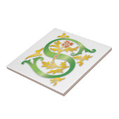 Brief S Monogram Fleur de lis Tegeltje (Zijkant)