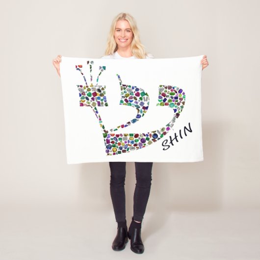 Brief Shin gemaakt met edelstenen in alle kleuren Fleece Deken (In situ)