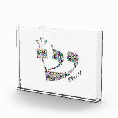 Brief Shin gemaakt met edelstenen in alle kleuren Fotoblokken (Rechts)