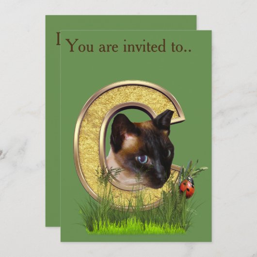 Brief Siamese-Capital-Monogram C Kaart (Voorkant / Achterkant)