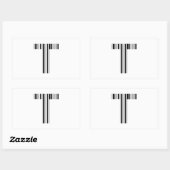 BRIEF T BAR CODE Eerste Initiaal Barcode Patroon Rechthoekige Sticker (Vel)