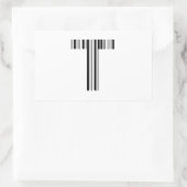 BRIEF T BAR CODE Eerste Initiaal Barcode Patroon Rechthoekige Sticker (Tas)